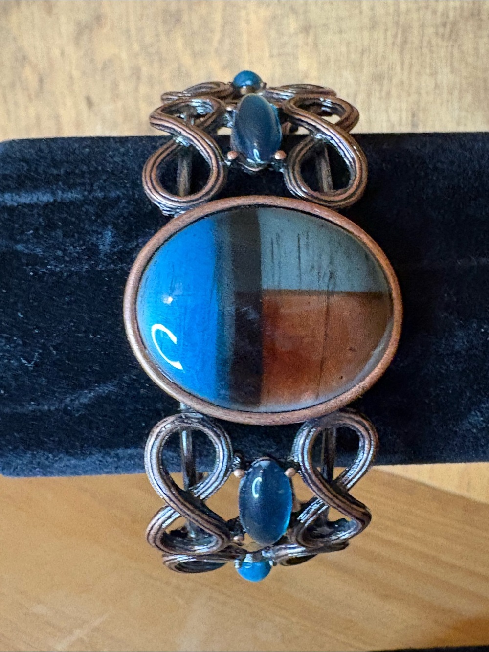 Blue and Brown Vintage Styled Bracelet